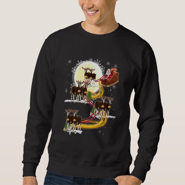 Christmas Santa Claus Riding Goat Goat Xmas Sweatshirt (Front)