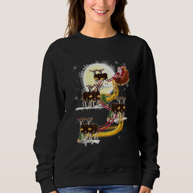 Christmas Santa Claus Riding Goat Goat Xmas Sweatshirt (Front)