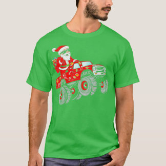 Christmas Santa Claus Riding Monster Truck T-Shirt