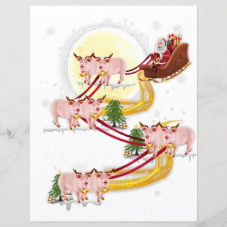 christmas santa claus riding pig kids boys girls