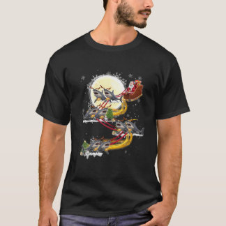 Christmas Santa Claus Riding Shark For Kids Boys G T-Shirt