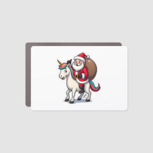 Christmas Santa Claus Riding Unicorn - Xmas Girls  Car Magnet
