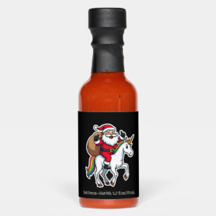 Christmas Santa Claus Riding Unicorn - Xmas Girls Hot Sauces