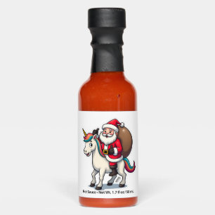 Christmas Santa Claus Riding Unicorn - Xmas Girls Hot Sauces