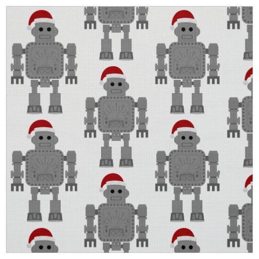 christmas santa claus robot fabric