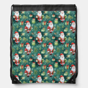 Christmas Santa Claus Seamless Pattern-82909 Drawstring Bag