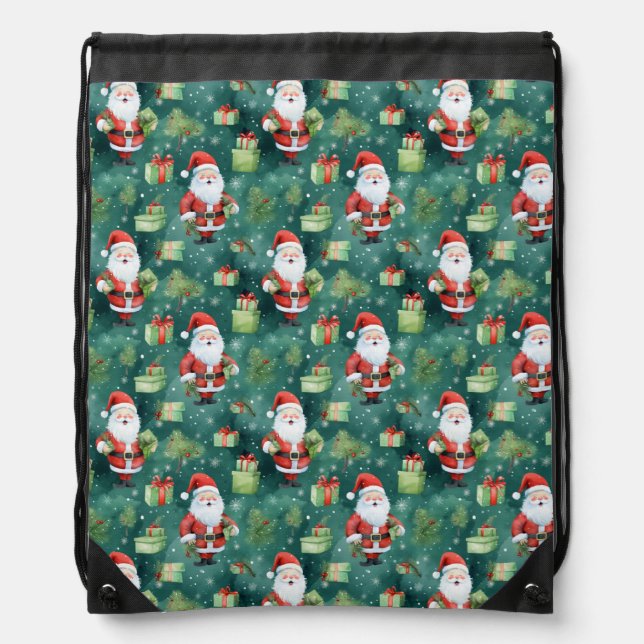 Christmas Santa Claus Seamless Pattern-82909 Drawstring Bag (Front)