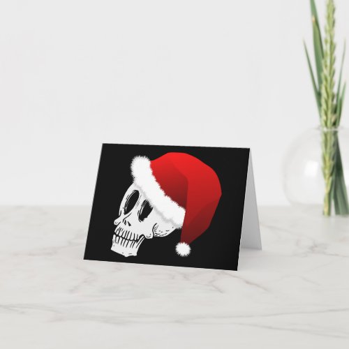 Christmas Santa Claus Skull Custom Holiday Card