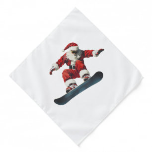 Christmas Santa Claus Snowboard Snowboarding Snowb Bandana