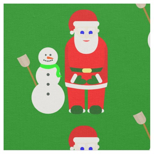 christmas santa claus snowman cute fabric
