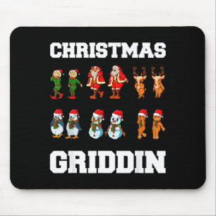 Christmas Santa Claus Snowman Reindeer Griddy Grid Mouse Pad