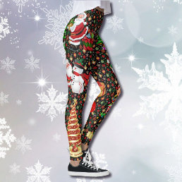 Christmas Santa Claus Snowman Women&#39;s Leggings