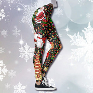 Christmas Santa Claus Snowman Women's Leggings