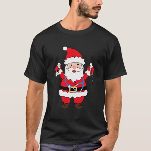 Christmas Santa Claus Stethoscope Nurse Rn Lpn Lvn T_Shirt