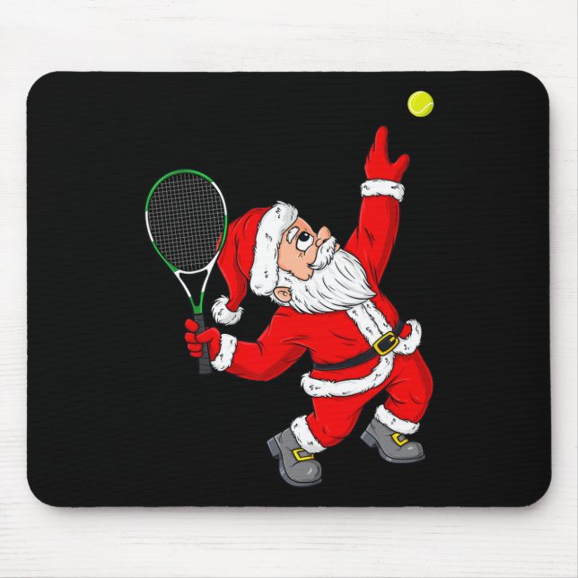 Christmas Santa Claus Tennis Fun Boys Girls Kids T Mouse Pad (Front)