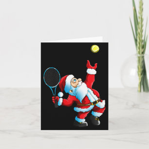 Christmas Santa Claus Tennis Game Tennis Racket Card