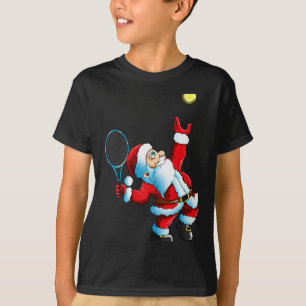 Christmas Santa Claus Tennis Game Tennis Racket T-Shirt