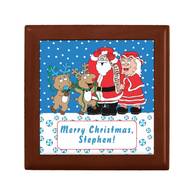 Christmas Santa Claus the North Pole Keepsake Box (Front)
