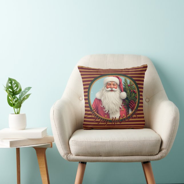 Christmas Santa Claus Throw Pillow (Chair)