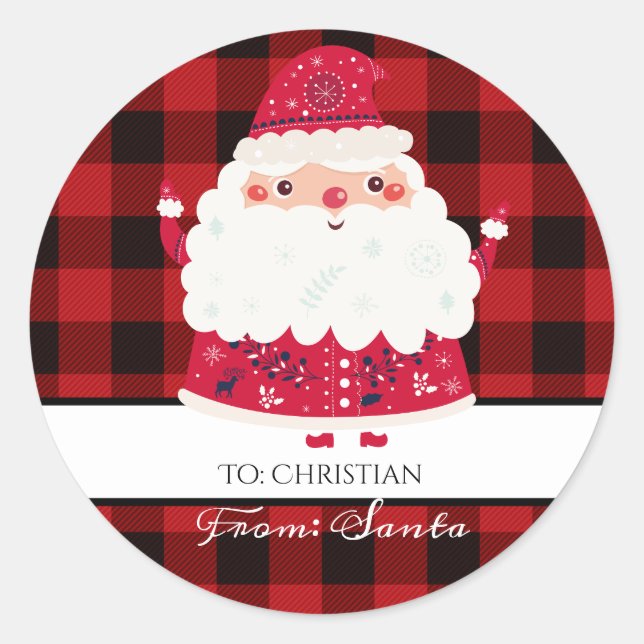 Christmas Santa Claus to from labels (Front)