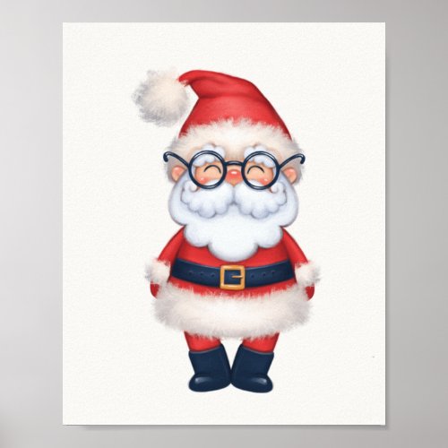 Christmas Santa Claus Vintage Holiday Art Print