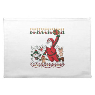 Christmas Santa Claus Volleyball Snowman Reindeer Cloth Placemat