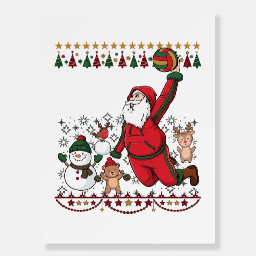 Christmas Santa Claus Volleyball Snowman Reindeer Foam Board