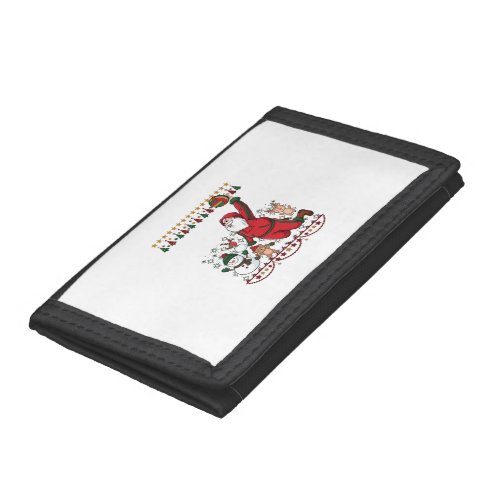 Christmas Santa Claus Volleyball Snowman Reindeer Trifold Wallet