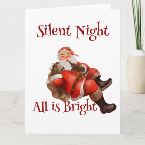 Christmas Santa Claus winking Vintage Greeting Card