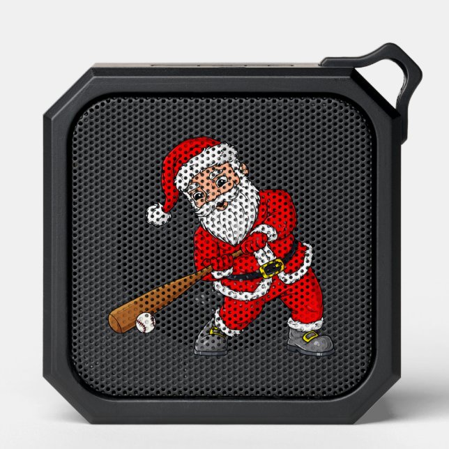Christmas Santa Claus With Baseball Bat Boys Kids  Bluetooth Speaker (Front)