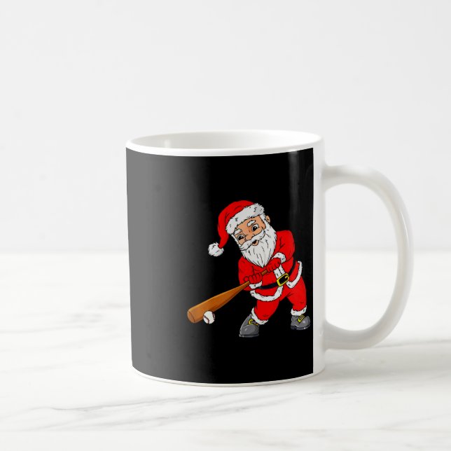 Christmas Santa Claus With Baseball Bat Boys Kids  Coffee Mug (Right)