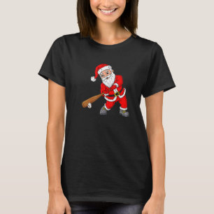 Christmas Santa Claus With Baseball Bat Boys Kids  T-Shirt