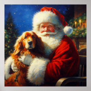 Christmas Santa Claus with Dogs 4 Poster