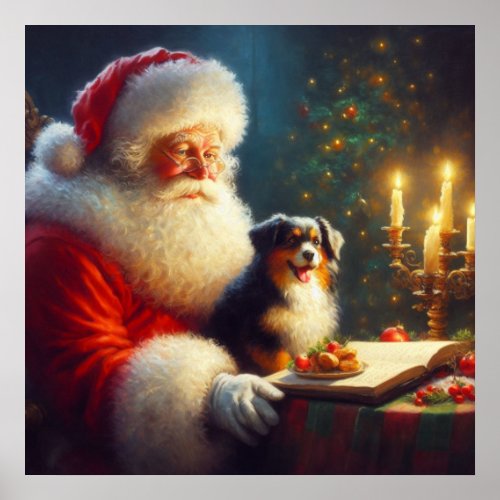Christmas Santa Claus with Dogs 5 Poster