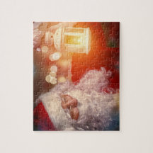 Christmas Santa Claus with light Jigsaw Puzzle