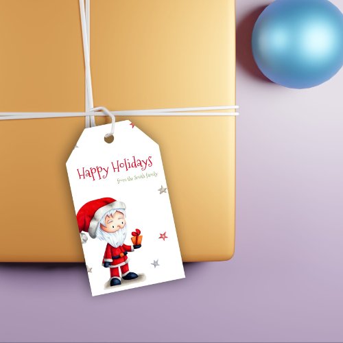 Christmas Santa Claus with Present Personalized  Gift Tags