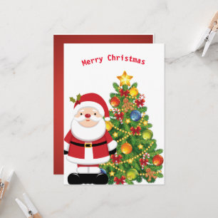 Christmas Santa Claus with Tree Invitation