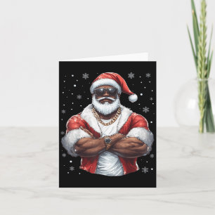 Christmas Santa Claus Xmas Cool Black African Amer Card