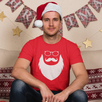 Christmas Santa Clause Beard And Glasses Men's T-shirt by Classicville at Zazzle