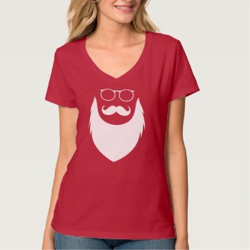 Christmas Santa Clause Beard Mustache And Glasses T-shirt by Classicville at Zazzle