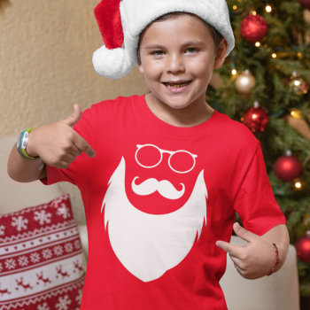 Christmas Santa Clause Beard Mustache And Glasses T-shirt by Classicville at Zazzle
