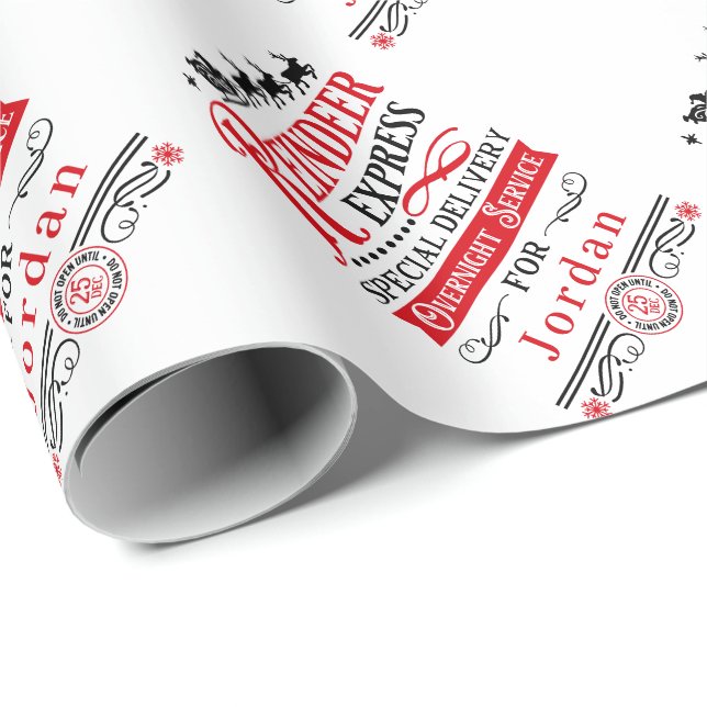 Christmas Santa Clause Delivery North Pole Express Wrapping Paper (Roll Corner)