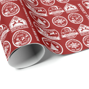 Christmas Santa Clause Delivery North Pole Express Wrapping Paper