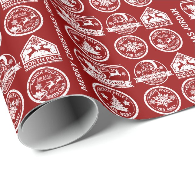 Christmas Santa Clause Delivery North Pole Express Wrapping Paper (Roll Corner)