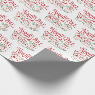 Christmas Santa Clause Delivery North Pole Express Wrapping Paper