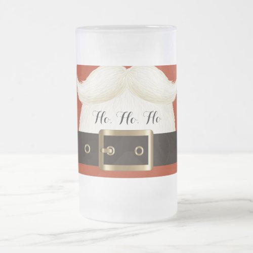 Christmas Santa Clause Frosted Glass Beer Mug