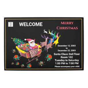 Christmas Santa Clause Hours Business Personalize Metal Print