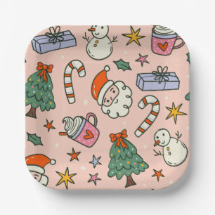 Christmas Santa Clause Party Paper Plates