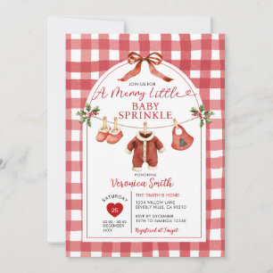 Christmas Santa Clothesline Baby Sprinkle Invitation
