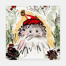 Christmas Santa Coasters (Set of Four)